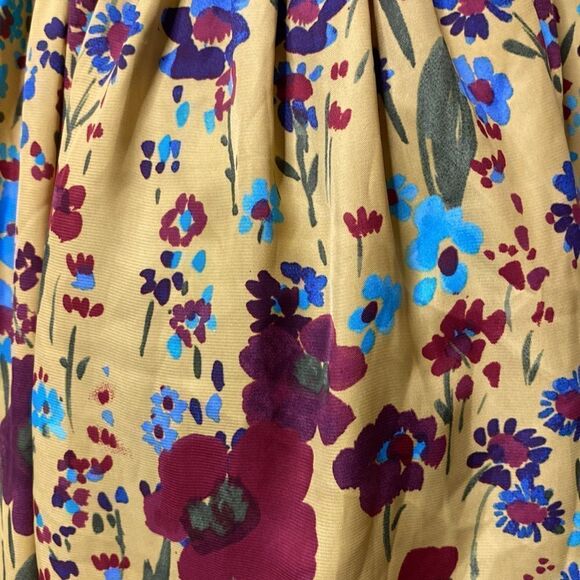 ZARA Mustard Yellow Floral Smocked Mini Dress Top - Picture 7 of 10